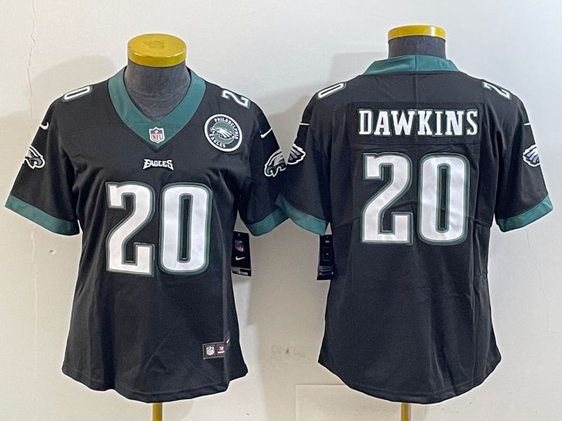 Youth Philadelphia Eagles #20 Dawkins Black 2025 Nike Vapor Limited NFL Jersey style 4
